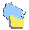 Logo - Small Wisconsin Map highlighting Area 75